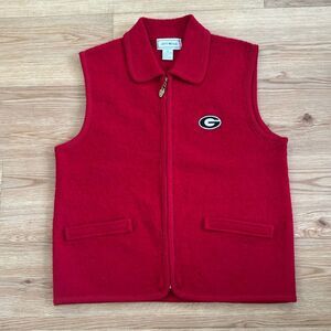 Jett Wear Women's Wool Georgia Bulldogs Vest Sz Medium Red SEC Foitball Gameday